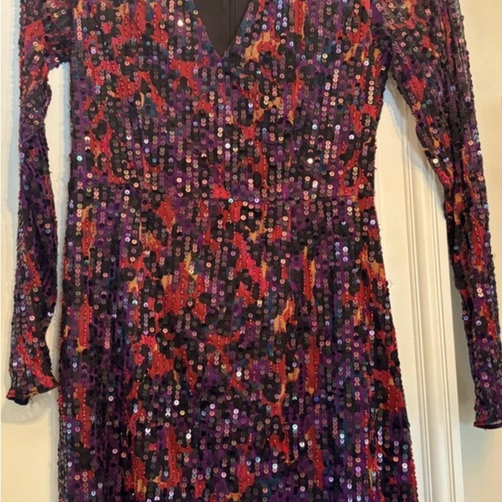 French Connection Multicolor sequin mini cocktail 
Dress.